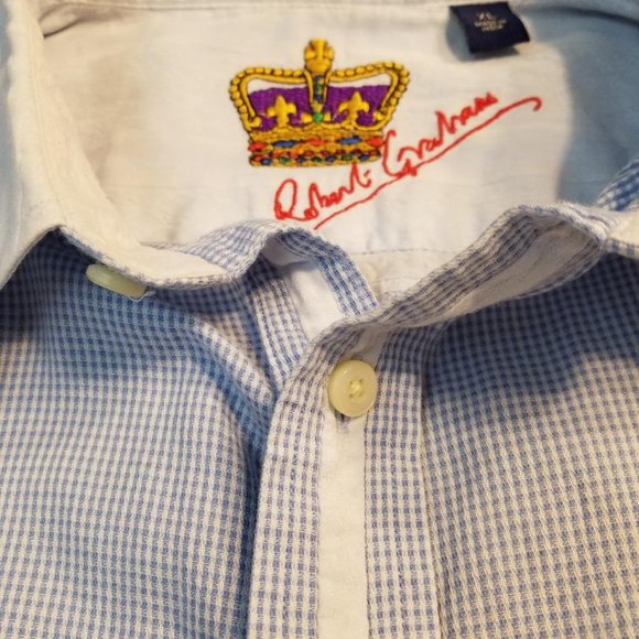 Excellent Robert Graham Men's XL Blue L/S Shirt - Picture 7 of 7